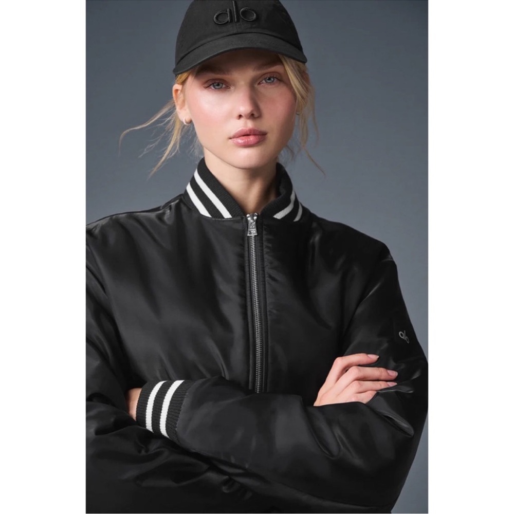 Alo Yoga Afterglow Varsity Jacket Black L